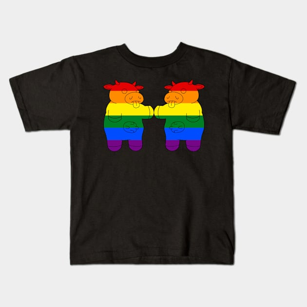 LGTB Pride - CowLick! Kids T-Shirt by Atomic Lunchbox